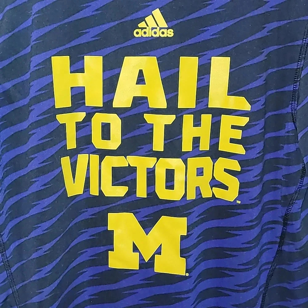 Men's medium Michigan adidas HAIL TO THE VICTOR soccer jersey shirt UofM LOTC - Picture 2 of 5
